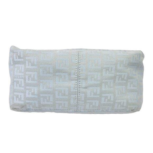 Authentic FENDI Mamma Zucca Bucket Baguette Pastel Blue Flap Bag Purse Tote FF - Picture 4 of 10